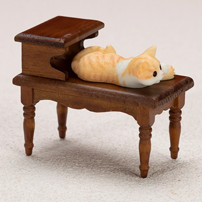 

Модель деревянного кукольного домика 1/12, миниатюрный двухслойный чайный столик, «сделай сам», кукольный дом, сцена жизни, Декор, аксессуары для мебели