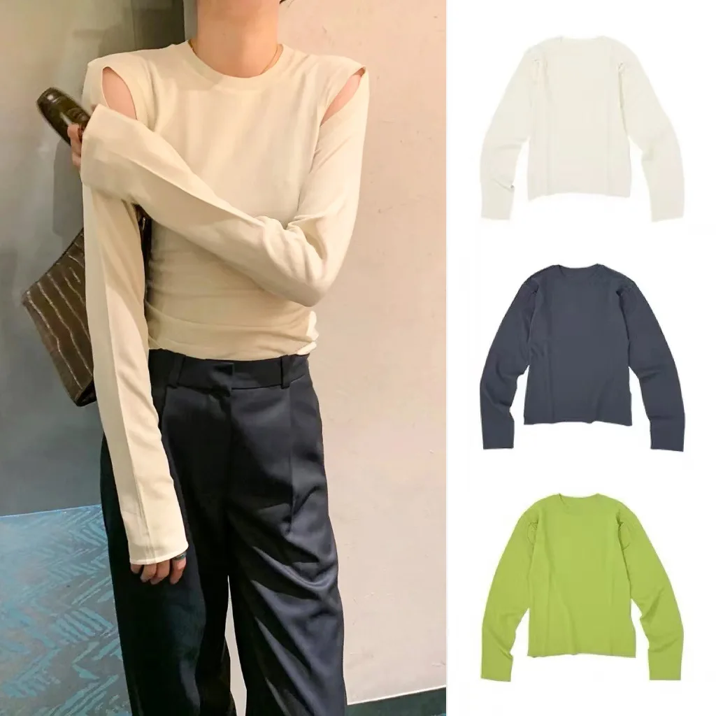 

Women Hollow out Slim Fit Sweater O-neck Long Sleeve fashion Female Jumper
