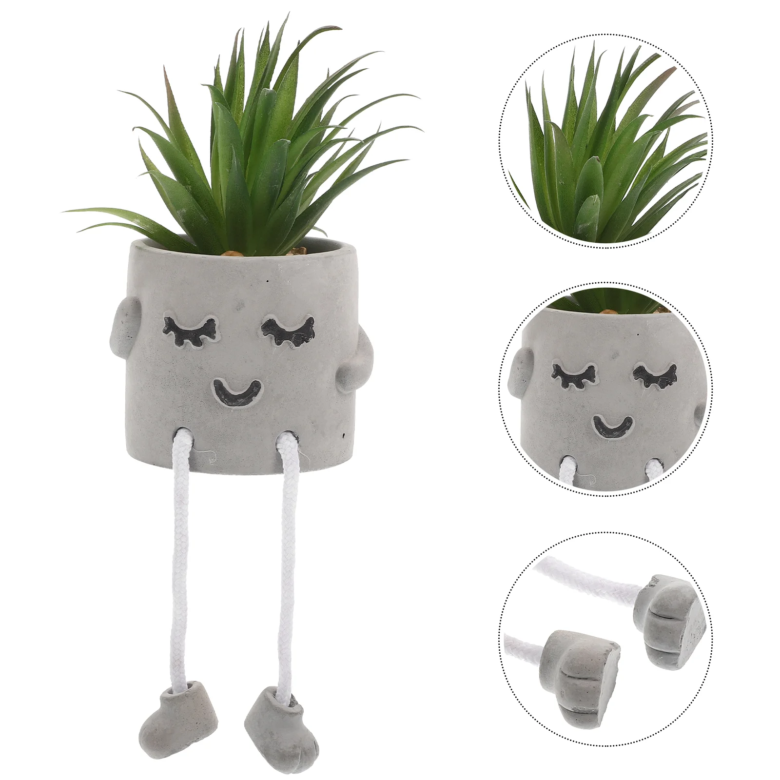 

Pottedpotfauxartificial Bonsai Fake Greenery Succulentspots Ornament Decor Cement Grass Tree Hanging Pine Flower Silk Realistic