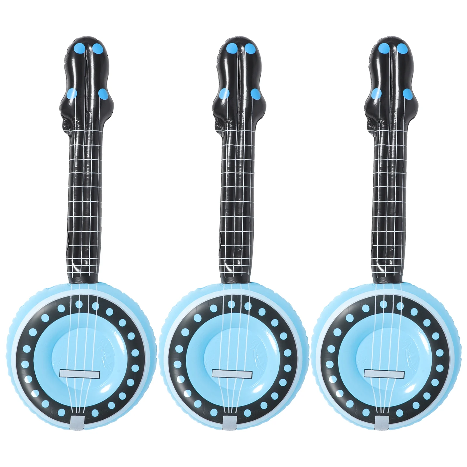 

3 Pcs Inflatable Musical Instrument Toys Mic Banjo Portable Pvc Kids Supplies Party Child