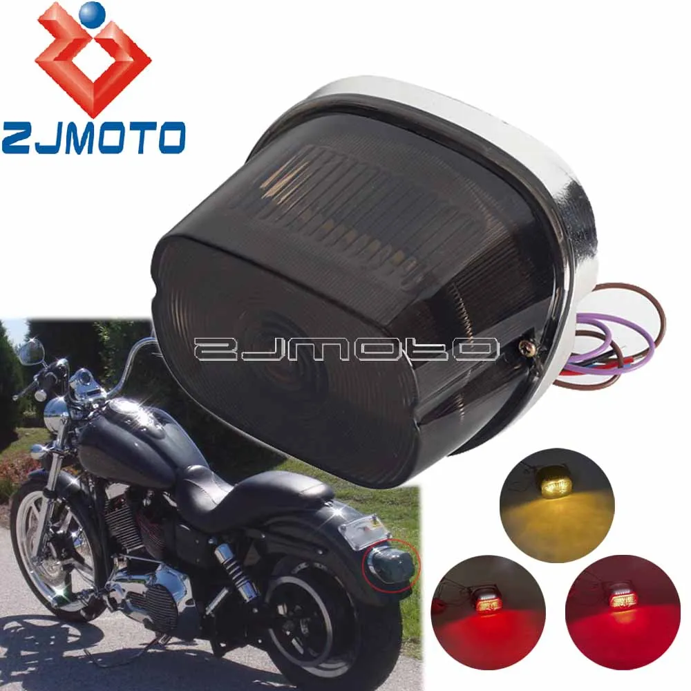 

Motorbike LED Rear Tail Brake Light W/ Turn Signal License Taillight For Harley Softail Dyna Touring Sportster XL 883 1200 1999+