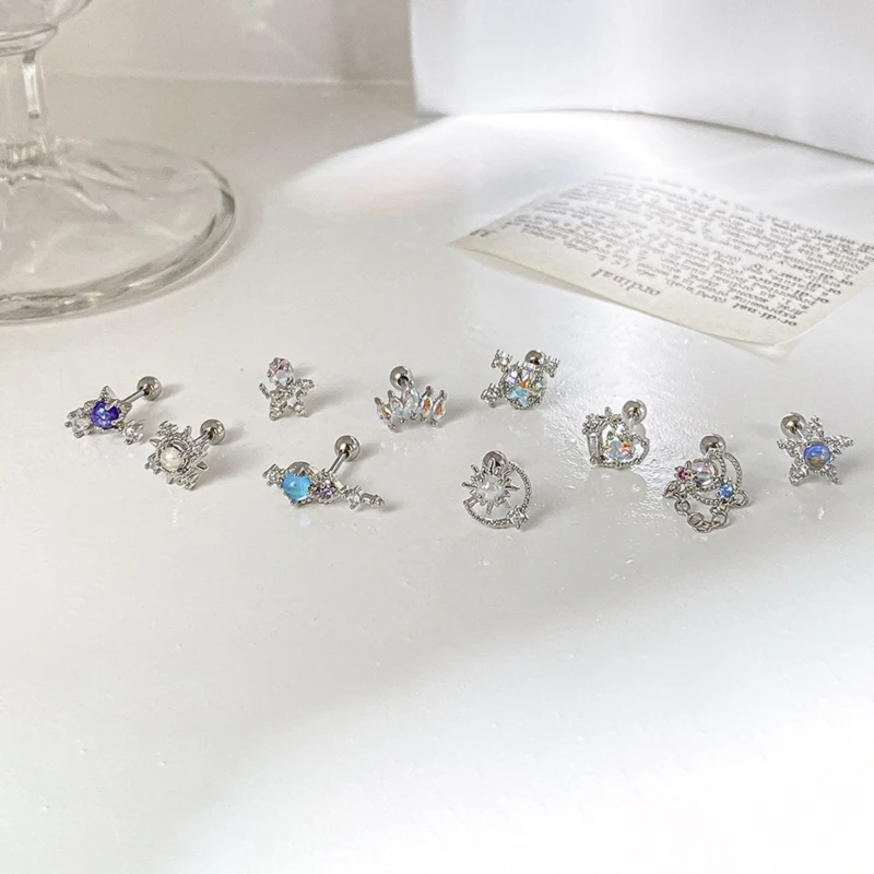 

Punk Love Five-pointed Star Pierced Earring Ear Piercing Stainless Steel Jewelry 264E
