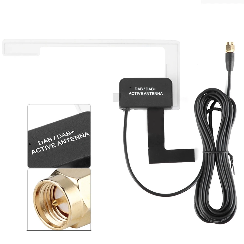 

Glass Mount DAB Antenna 1pc 25dbi Aerial Antenna Adapter With Cable Black Windshield Screen Glass 12v Universal