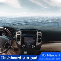 car dashboard cover sun shade mats for mitsubishi pajero v93 v97 2007 2019 anti uv carpets leather protection accessories black