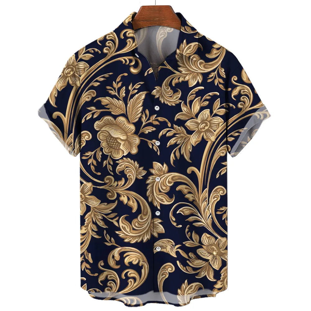 

Men'S Shirt Hawaiian Shirt 3d Printed Luxury Floral Pattern Tops Clothing Street Casual Social Shirt Short Sleeve Lapel Menswear