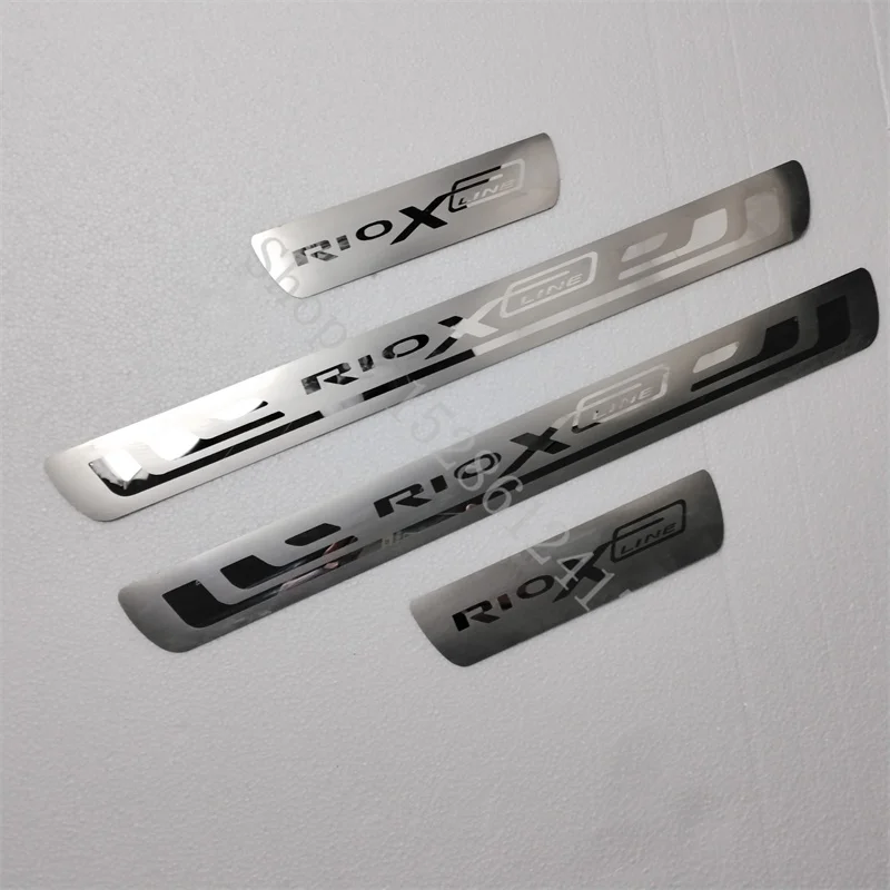 

Автомобильная наклейка для Kia Rio 3 4 K2 X-Line аксессуары 2010 2011-2024 Накладка на порог из нержавеющей стали защита для стайлинга автомобиля