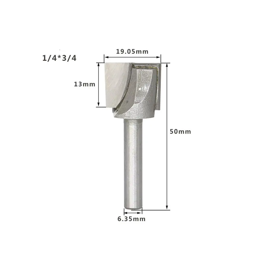 

3/8'' 1/2'' 3/4'' 3/8'' 7/8'' 1'' Cutter Steel Handle Milling Woodworking Router Bit Flat Drill Bits