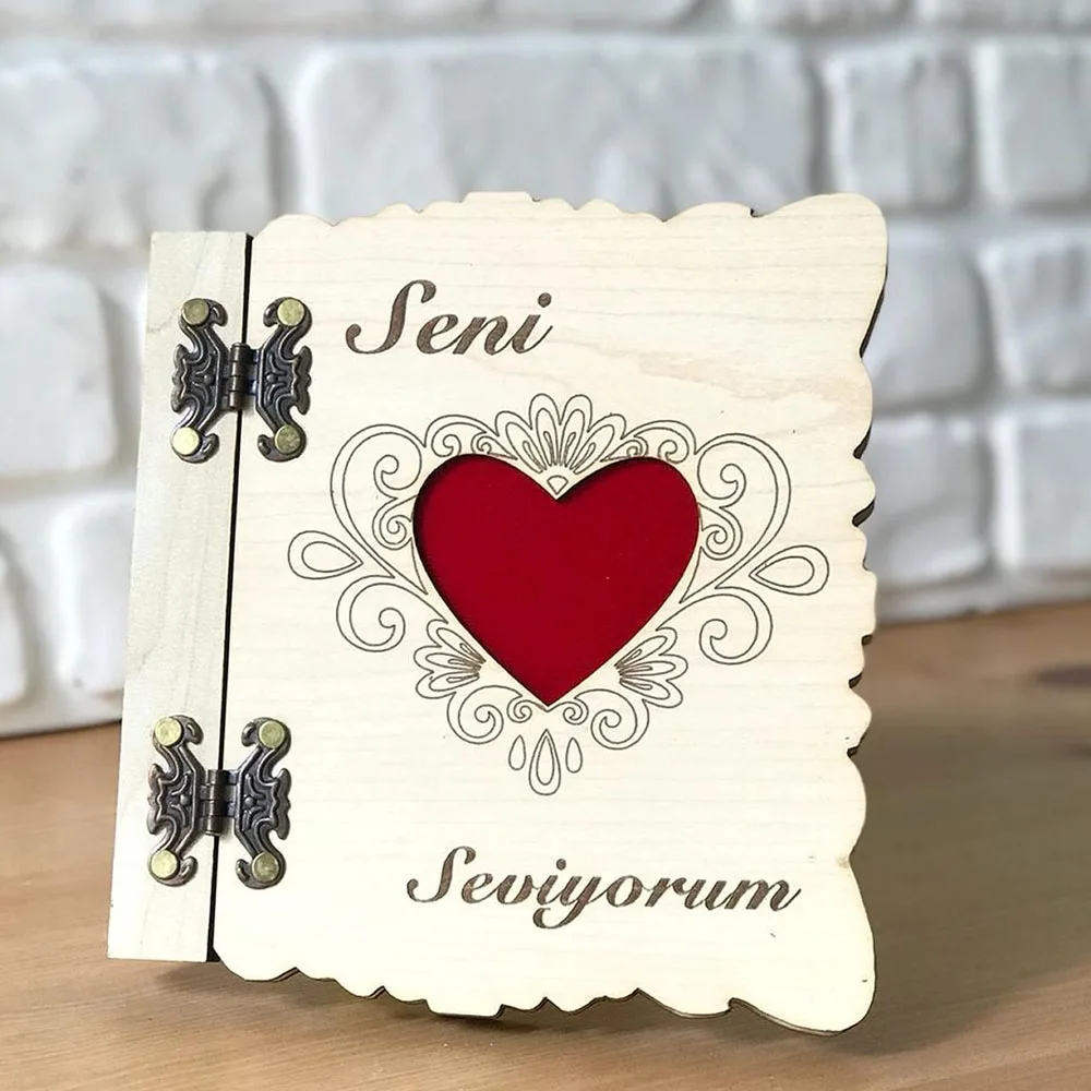 

Wooden memory book