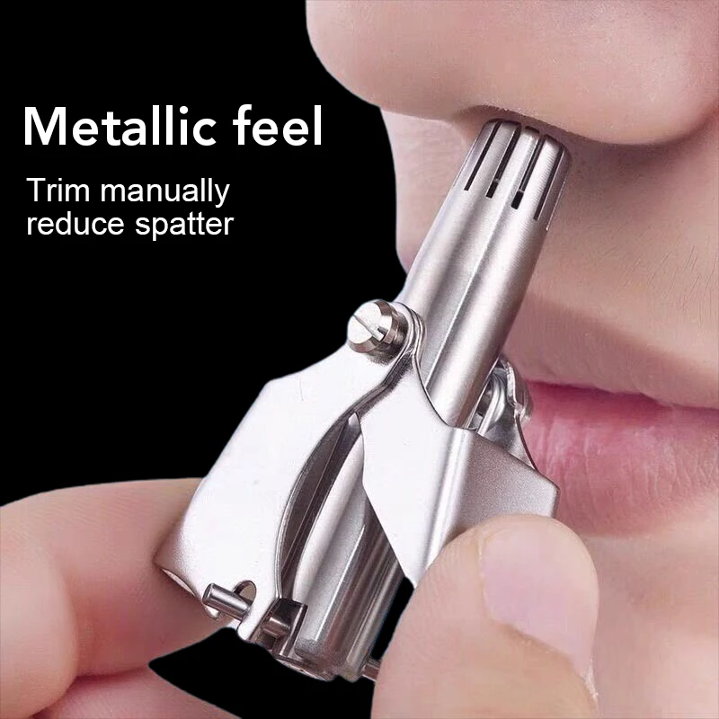 

Nose Hair Trimmer For Men Women Stainless Steel Manual Washable Portable Nose Hair Remover Nose Vibrissa Razor Shaver