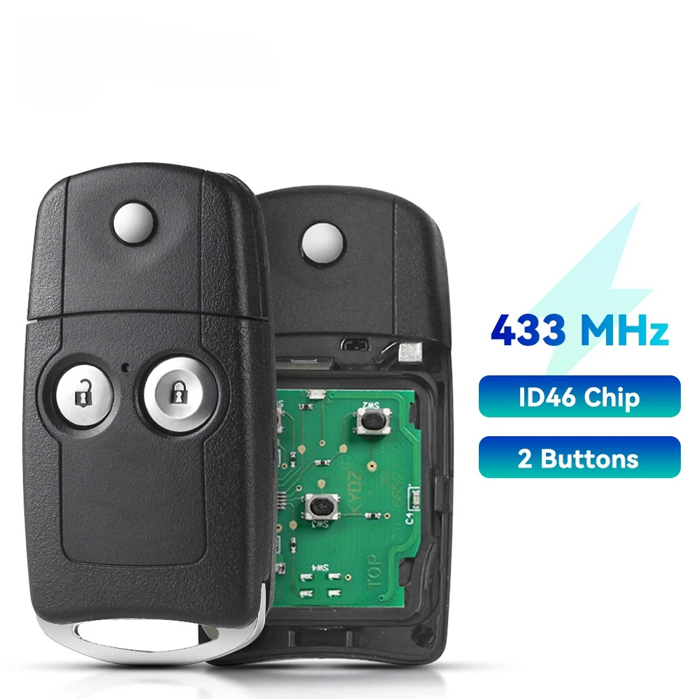 

KEYYOU 3-кнопочный дистанционный ключ от автомобиля для Honda Accord 2008-2012, старый Civic 433 МГц с чипом ID46 PCF7936, складной ключ управления