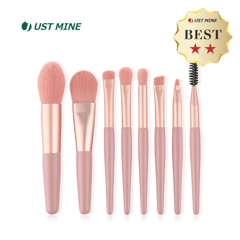 Набор Мини косметических кистей 8 шт. для пудры теней век основы румян растушевки