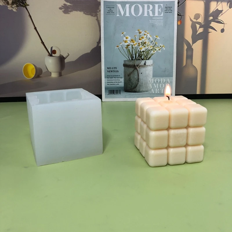 Кубическая силиконовая форма для свечей расплавленный воск полимерные проекты