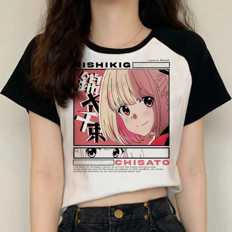 

Футболка lycoris мужская с аниме принтом, эстетическая рубашка с принтом манга, уличная одежда