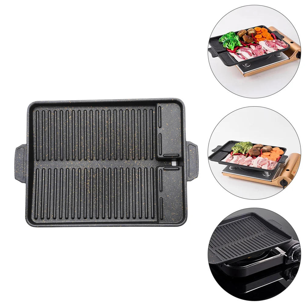 

1pc Fish Gill Pan Steak Pan Server Korean Grill Pan Steak Grill Pan Grilling Pan Plate Aluminum Frying Pan