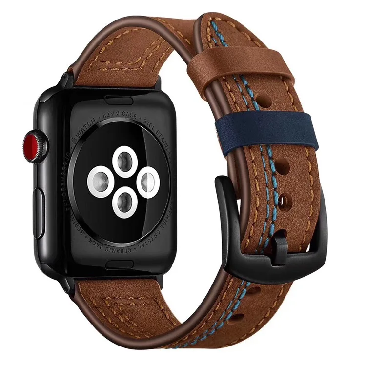 Genuine leather strap For Apple Watch Band 7 42mm 38mm 40mm 44mm 45mm 41mm Sports Bracelet For iwatch Series SE 6 5 4 3 2 correa