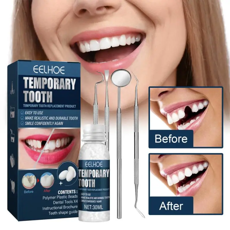 

1~5PCS Temporary Tooth Repair Kit False Teeth Solid Glue Denture For Missing Broken Teeth DIY Moldable Tooth Filling False Teeth