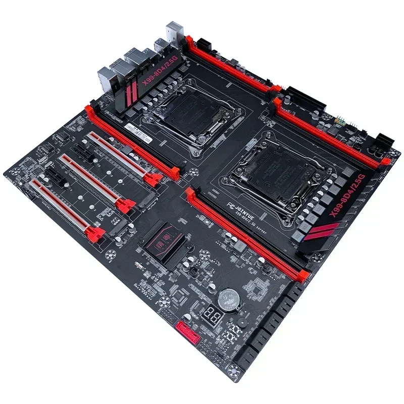 Материнская плата JGINYUE X99 с двумя процессорами LGA 2011-3 поддерживает Xeon E5 V3 V4 CPU DDR4
