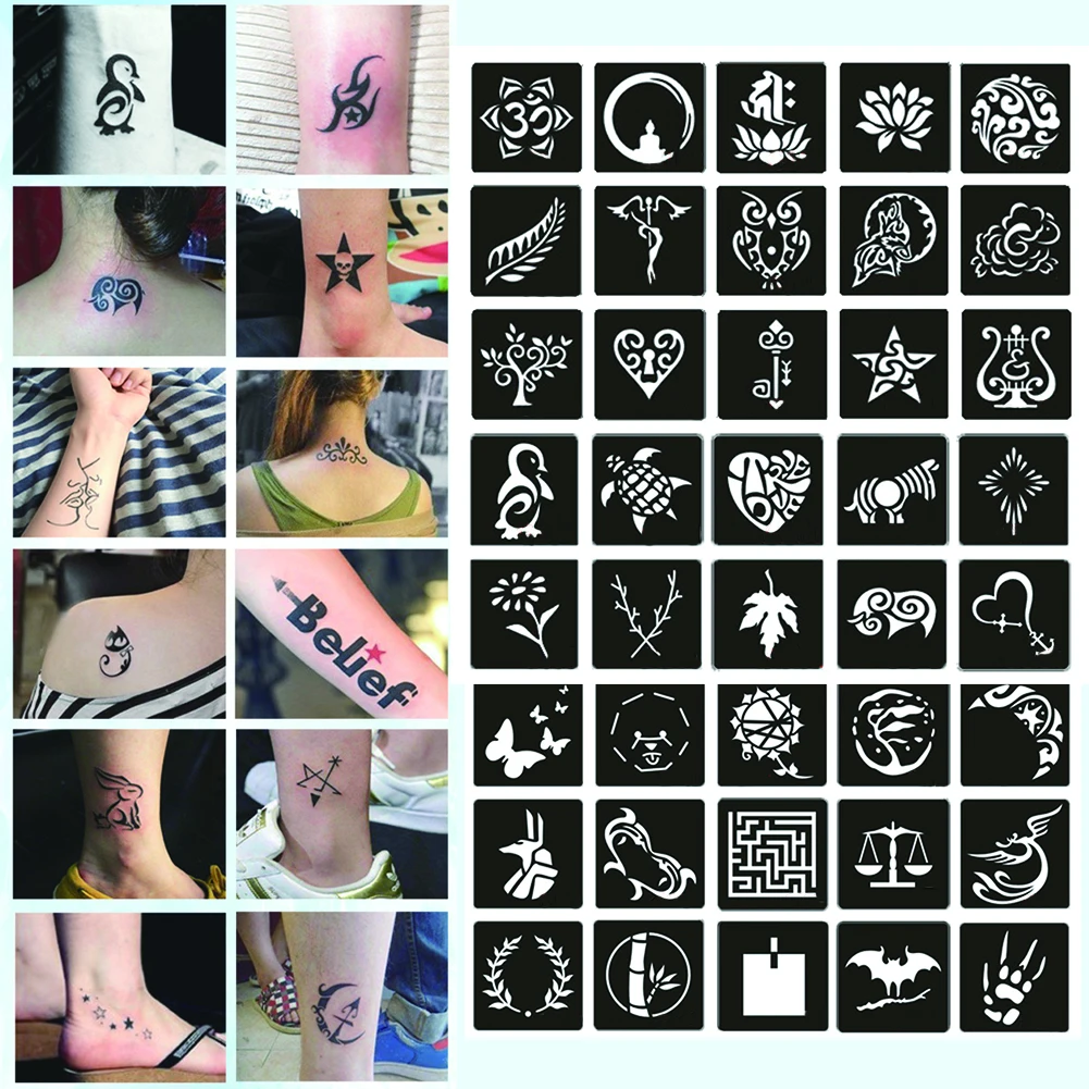Трафареты для татуировок с хной женские трафареты товары дизайнерские