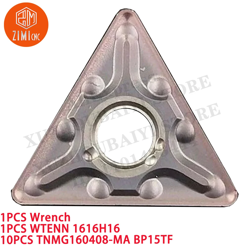 1 ШТ WTENN 1616H16 16 мм*100 мм Держатель токарного инструмента + 10 TNMG160408-MA Режущие