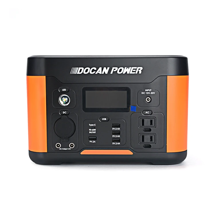 

New 600w Portable Power Station Supply With Pull And Handle Outdoor LifePO4 Rechargeable Llithium Battery Solar Power Bank