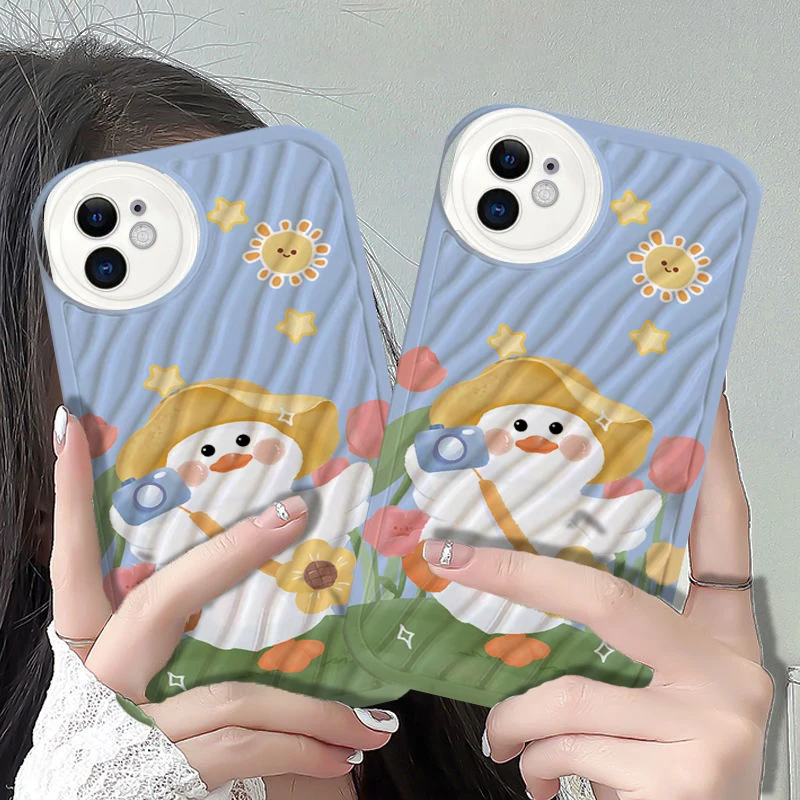 

Water Ripple Photography Can Reach Ducks Phone Case For iPhone 14 13 12 11 Pro Max Mini XS Max XR SE3 Protection Back Cover