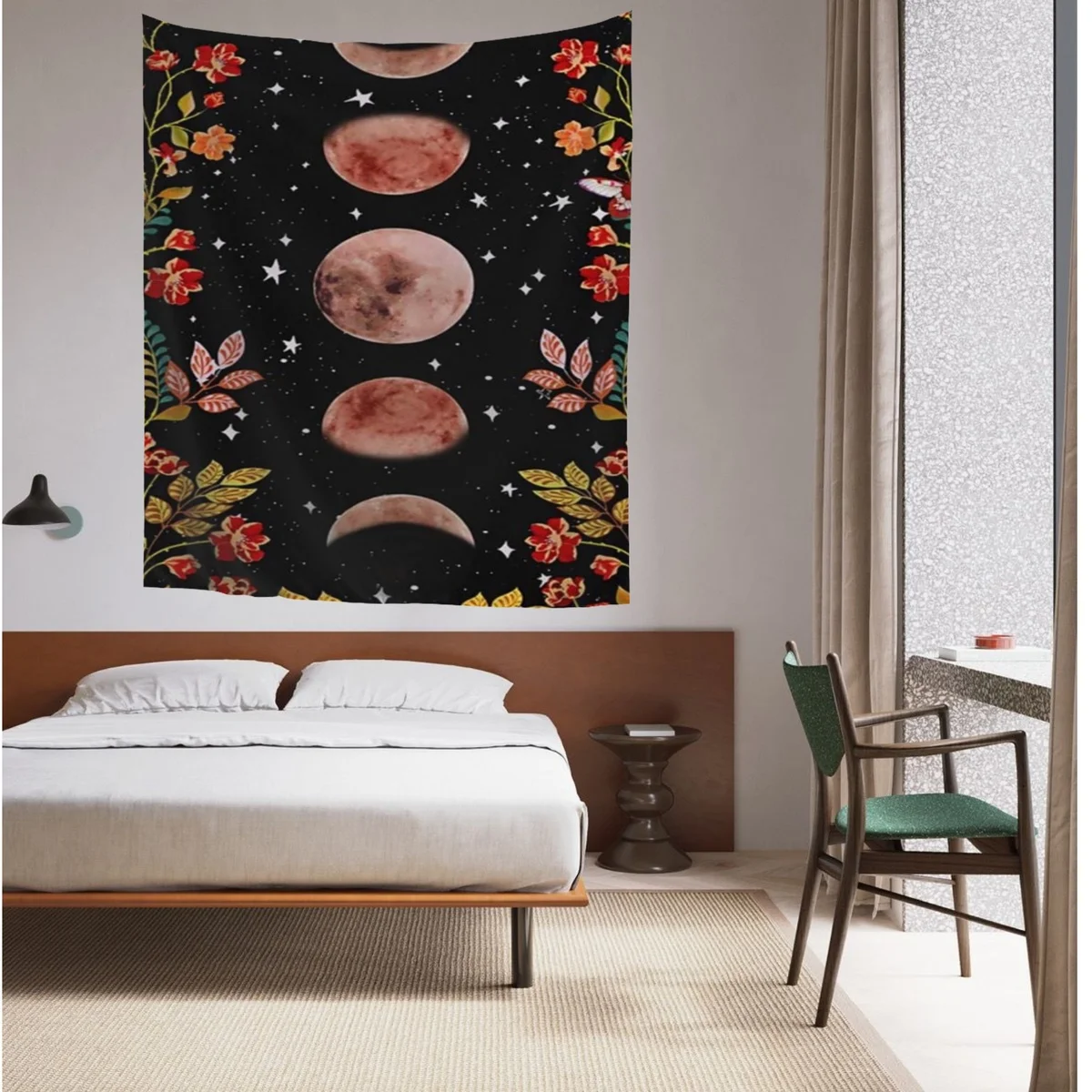 

TOADDMOS большой гобелен с изображением розовой Луны звезд цветов для дома, новый художественный эстетичный гобелен, богемный Декор для спальни, настенный подарок