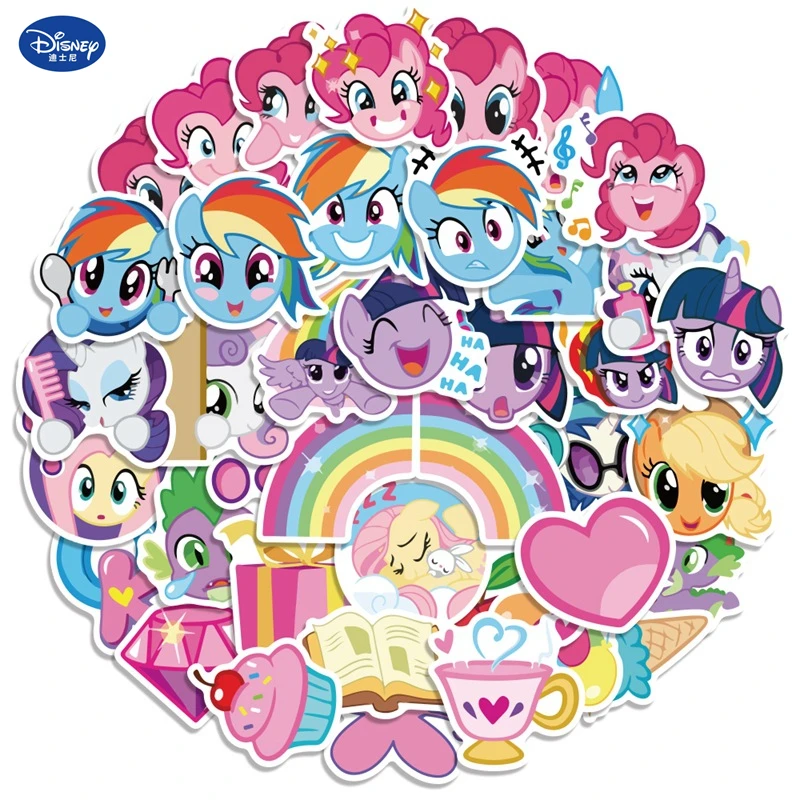 

40 шт. My Little Стикеры с изображением пони Kuromi Disney аниме Наклейка ПВХ водонепроницаемый мультфильм наклейки-граффити дети