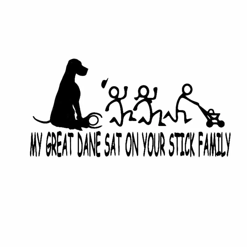 МОЙ немецкий дог сидит на вашей карандашке фигурка семейная Виниловая наклейка