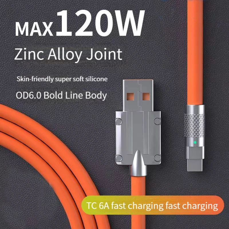 

Micro USB C Cable For Iphone Charger Lightning Cable Fast Charging Type C 120W 6A Fast Charging Quick Charge For iPhone Xiaomi
