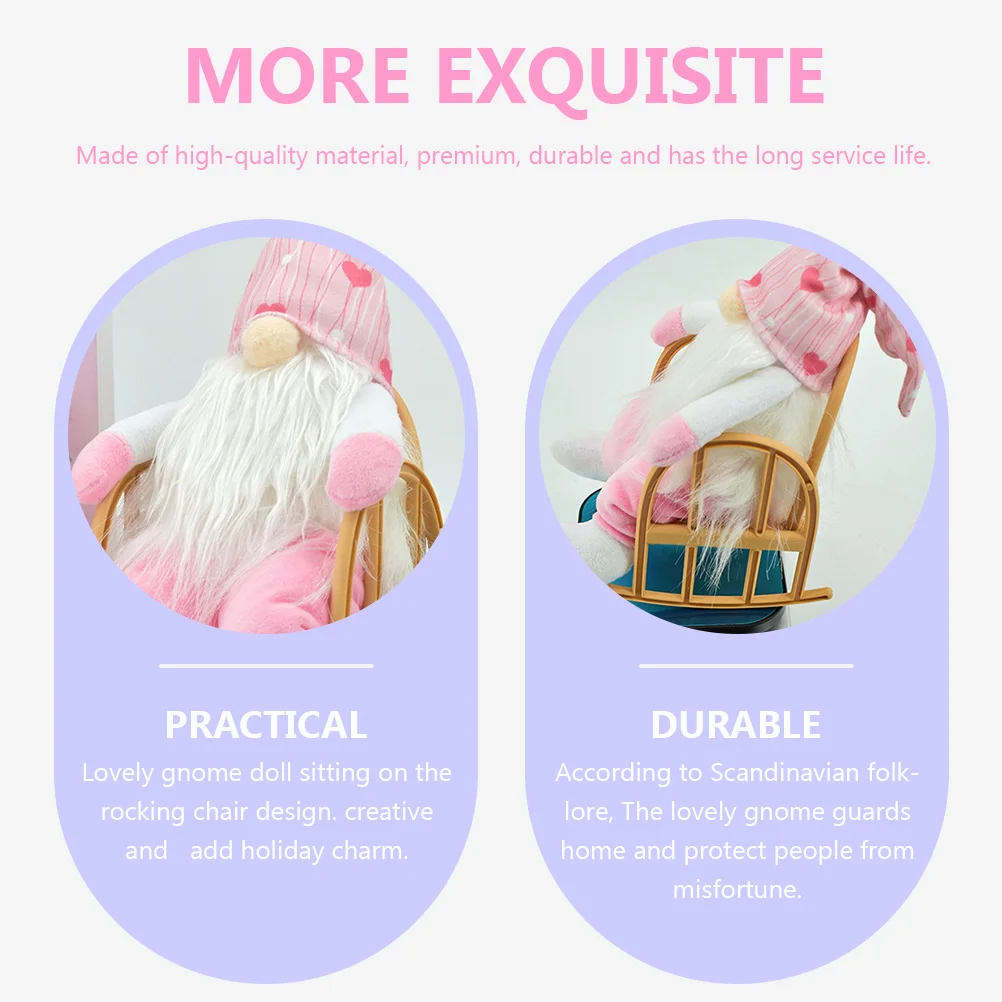 Декор стола Карликовое кресло-качалка Гном Плюшевый с украшением Сидящий на День