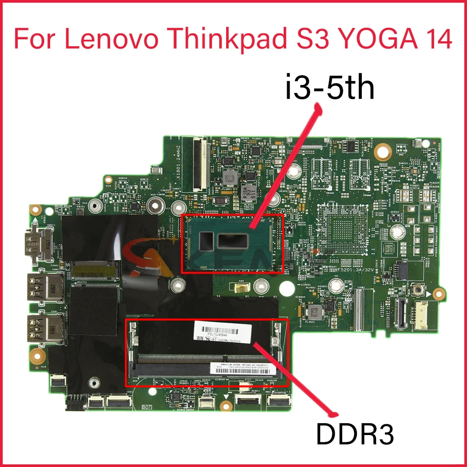 

For Lenovo Thinkpad S3 YOGA 14 13323-2 448.01110.0021 Laptop motherboard CPU I3-5th DDR3 100% fully tested