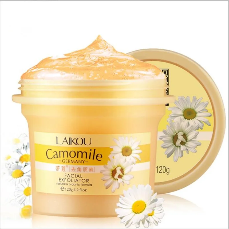 

120ml Chamomile Facial Exfoliator Camomile Face Whitening Skin Care Moisturize Deep Cleanser Vitamin Collagen Exfoliating Cream