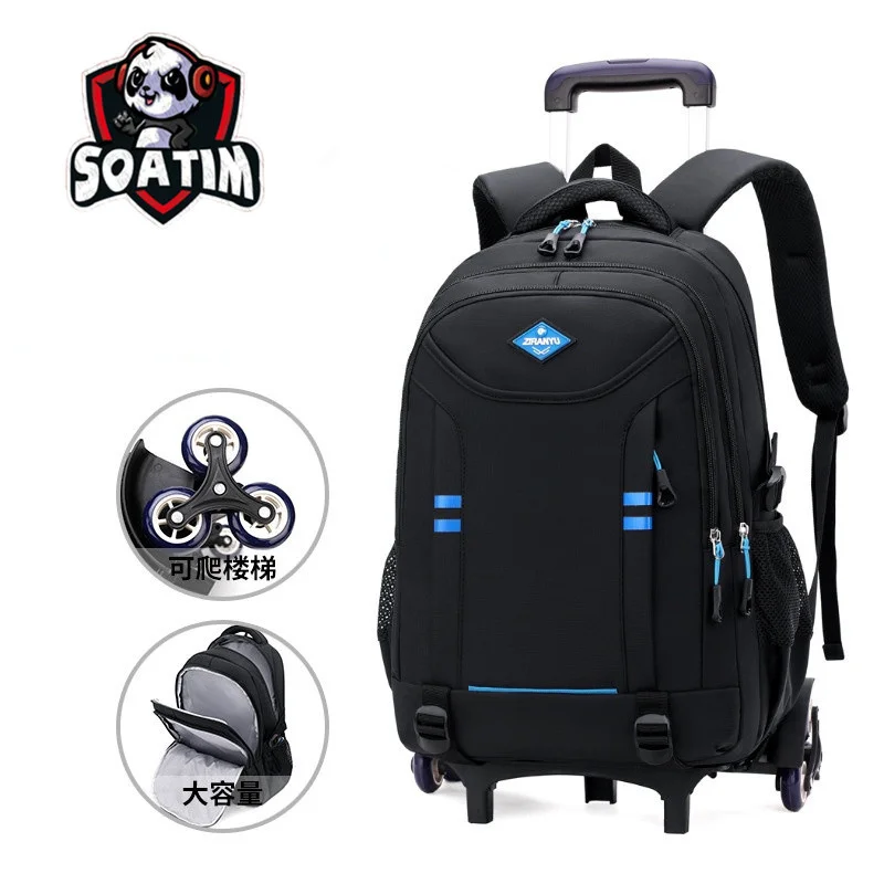 

kids Wheel school Backpack Removable Children School Bags for boys With 3 Wheels Kids girls Trolley Schoolbag Luggage Book Bags