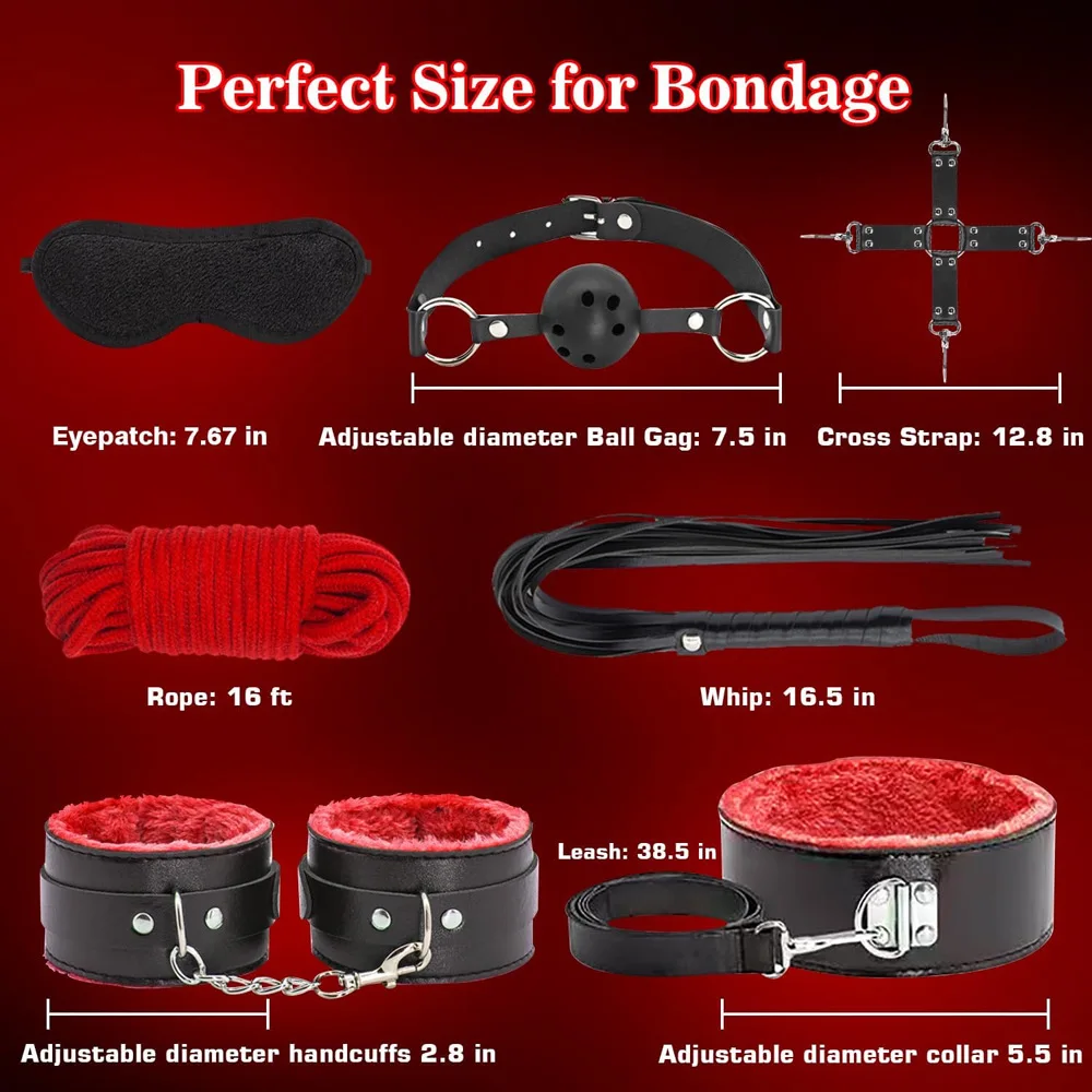 Наборы эротических игрушек наручники маска для глаз кнут оральная пробка зажим