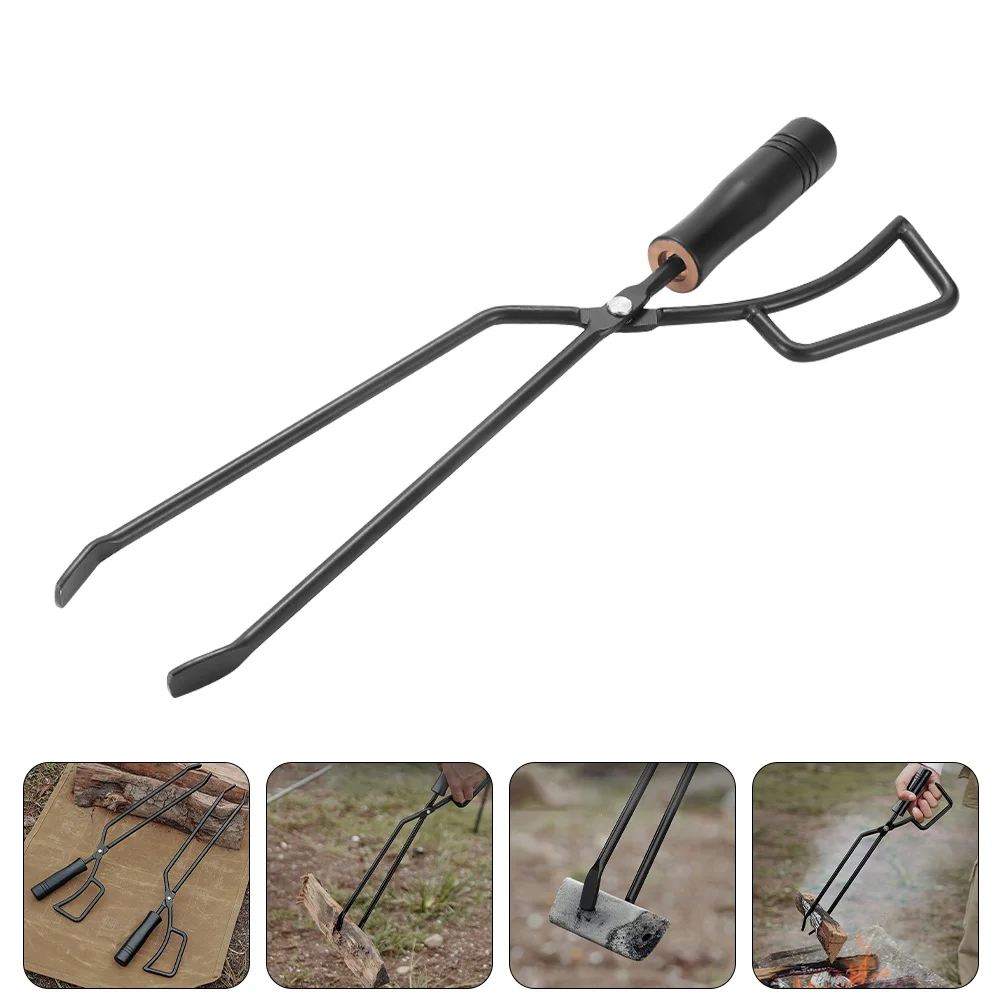 

Charcoal Tong Tongs Fire Log Clip Firewood Clamp Accessory Barbecue Grilling Pit Large Fireplace Clamps Grabber Pickup Trash