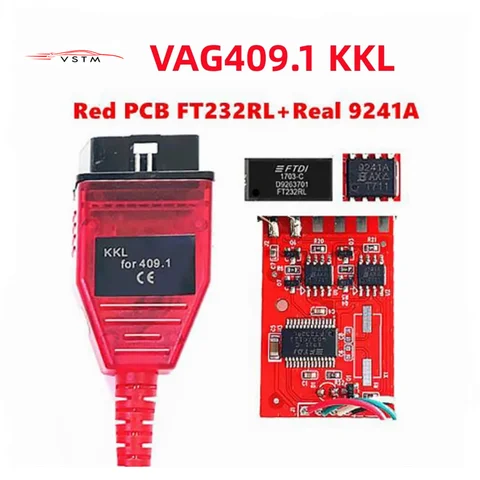 Диагностический интерфейс VAG 409 KKL с чипом FTDI FT232RL 9241A для кабеля VAG-KKL OBD2 KKL 409, кабель сканера