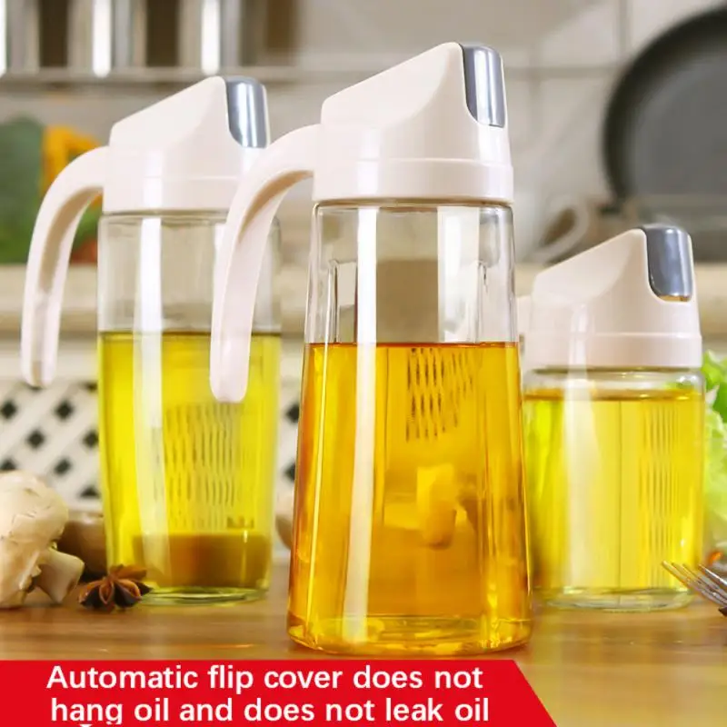 

Glass Oil Can Pot Soy Sauce Storage Vinegar Dispenser Bottle Leak-Proof Seasoning Gravy Jar Container Kitchen Cooking Accessory