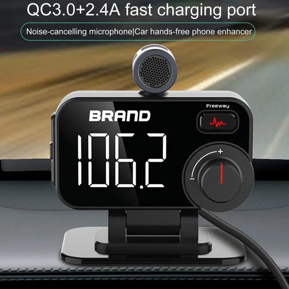 

New LED FM Transmitter Bluetooth 5.0 Car kit Dual USB Car Charger 3.1A 1A 2 USB MP3 Music Player support TF/U Disk