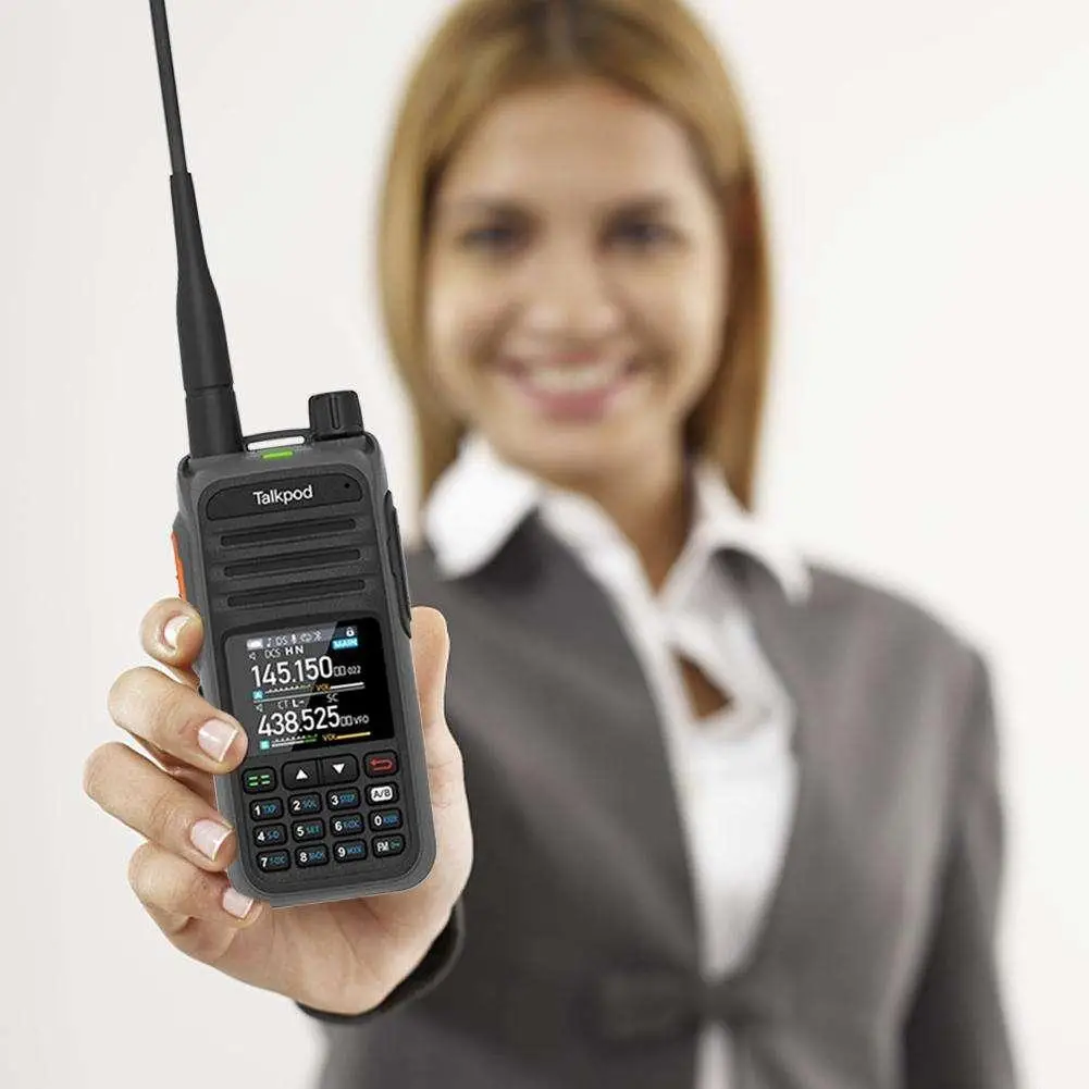New Talkpod A36Plus Walkie Talkie AM AIR VHF UHF Ham Radio Air Band Wide DTMF Multifunctional Color Screen Intercom