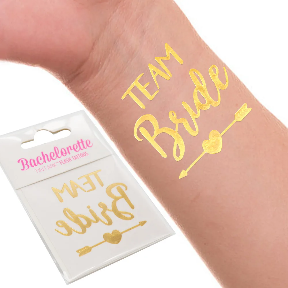 

10Pcs Bridal Team Bridesmaid Team Temporary Tattoo Bachelor Bride Party Sticker Decoration Marriage Bridal To Be Party Supplies