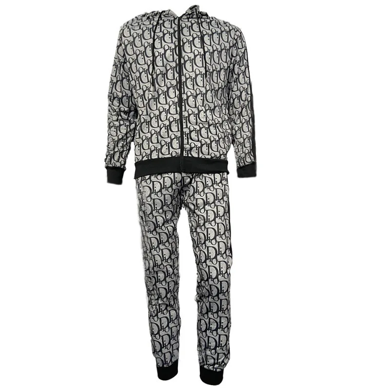 High Quality Spring Autumn New Men's Suits Letter Printed Zipper Hoodie+drawstring Sweatpants Fashion Male 2pcs Sets 2023