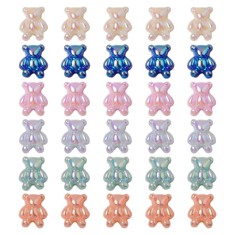 

Медведь бусины для ногтей мармеладный медведь украшения для ногтей Медведь подвески для ногтей 3D блеск медведь Стразы для камни