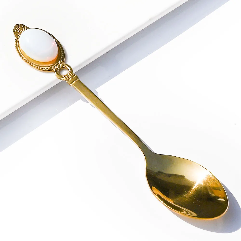 

Золотые ложки из нержавеющей стали с кристаллами