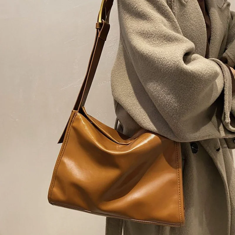 

Xiuya Vintage Tote Bags Trendyol 2022 High Capacity Messenger Bag Casual Minimalist Style Pu Leather Womens Pouch Bolso Mujer