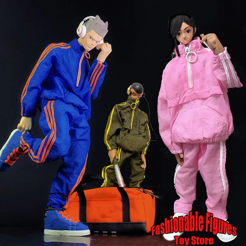 

1/6 Men's Sports Sweater Sweatshirt Leisure Trousers Half Zip Pullover Tops Shorts Tracksuit For 12Inch Action Figure Model Doll