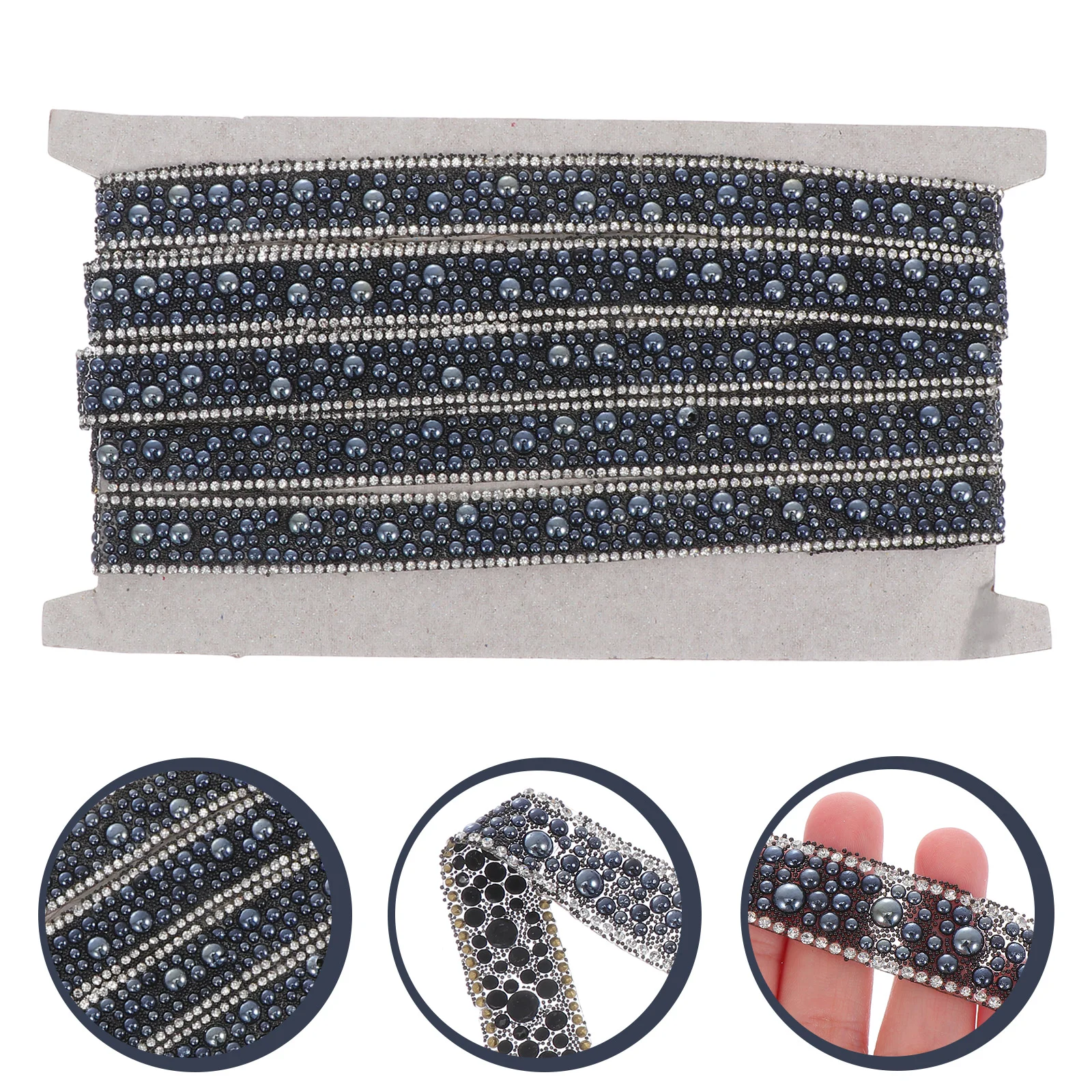 

Hot Diamond Pearl Chain Cake Decorations Resin Pearls Tape Crafts Making Ribbon DIY Webbing Sparkling Bride