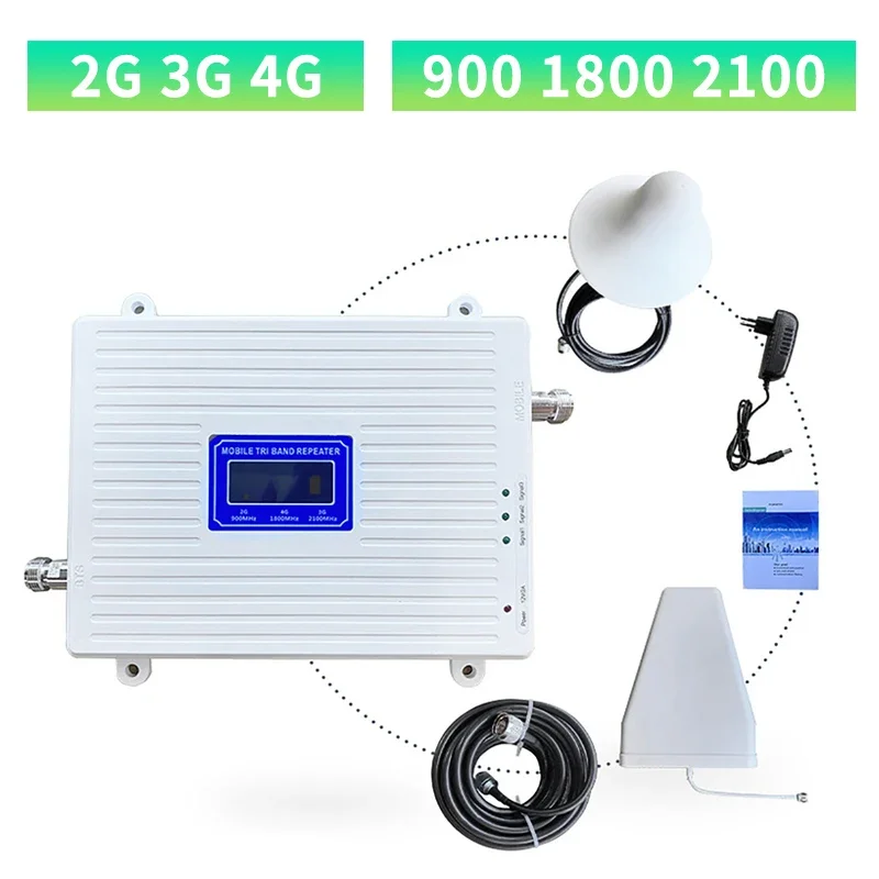Ретранслятор сотовой связи GSM DCS WCDMA 900 1800 2100 трехдиапазонный 2G 3G 4G Усилитель