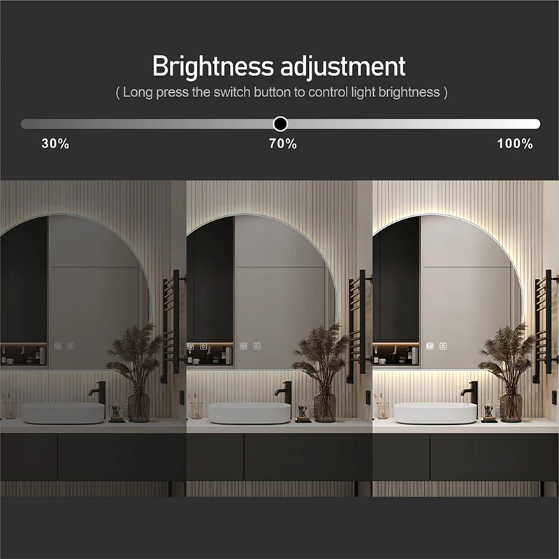 Умное зеркало для ванной 60 см 23 62 дюйма с подсветкой без рамки серебристое