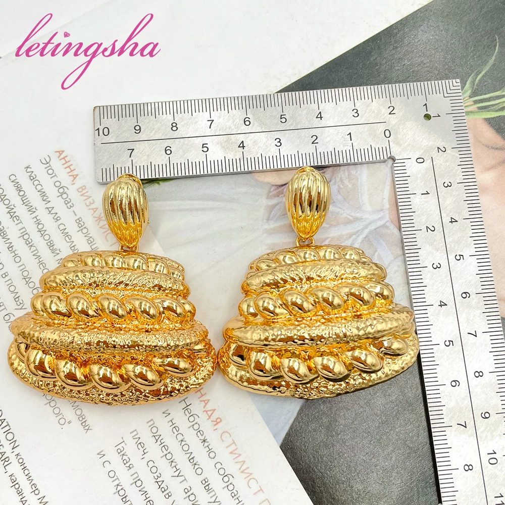 

New Big Drop Earrings Trendy Copper Fashion African Nigeria Classic Large Style Exquisite Classic For Women Party Wedding Gifts