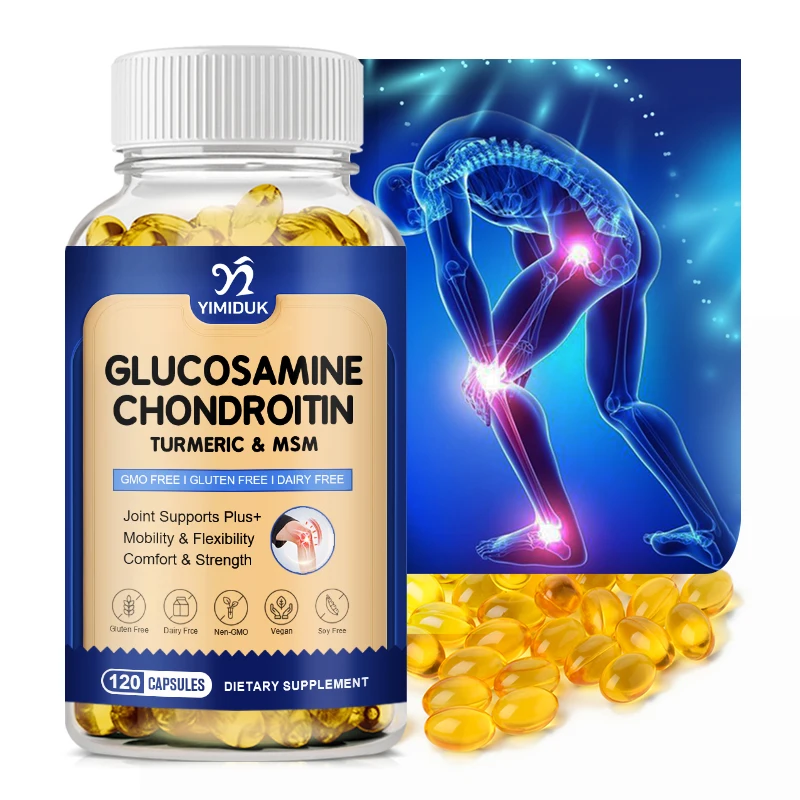 

Glucosamine Chondroitin for Joint Support & Health Complex with Additional OptiMSM & Collagen Peptides for Hair, Skin & Nails